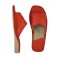 Peep Toe Red Leather Mules