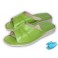 Peep Toe Green / Blue Leather Sandals