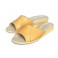 Peep Toe Tan Leather House Mule