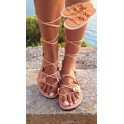 Strappy Leather Lace Up Gladiator Sandals CLEOPATRA