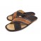 Criss Cross Real Leather House Slippers Sandals