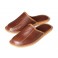 Brown Leather House Shoes Slippers 