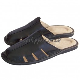 Real Leather House Slippers Mules