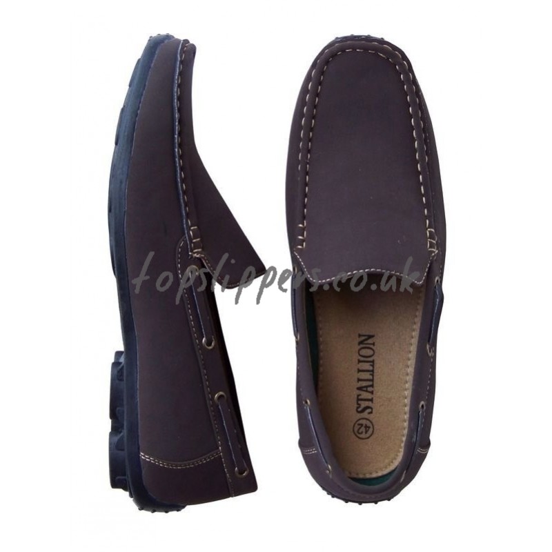 Buy brown classic moccasins house shoes for men SALE - No.350